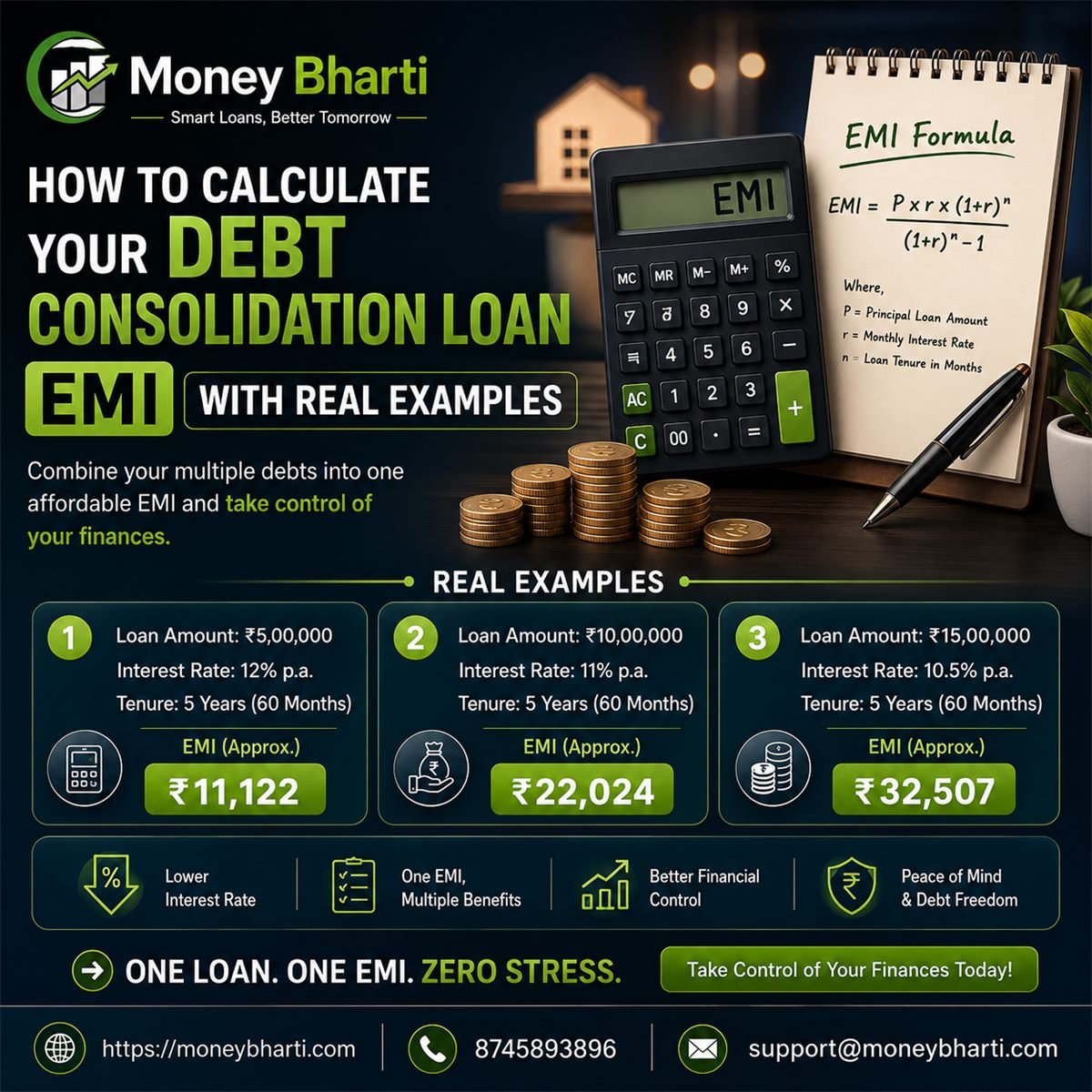 How to Calculate Your Debt Consolidation Loan EMI with Real Examples