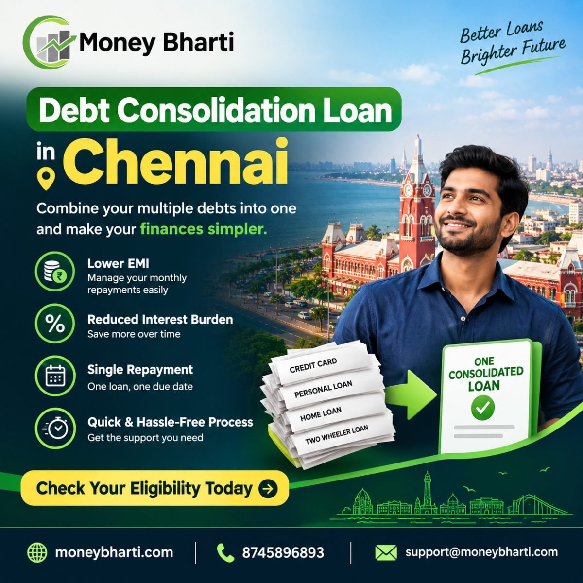 Debt Consolidation Loan in Chennai: Turning a Monsoon of Monthly Dues into One Steady EMI